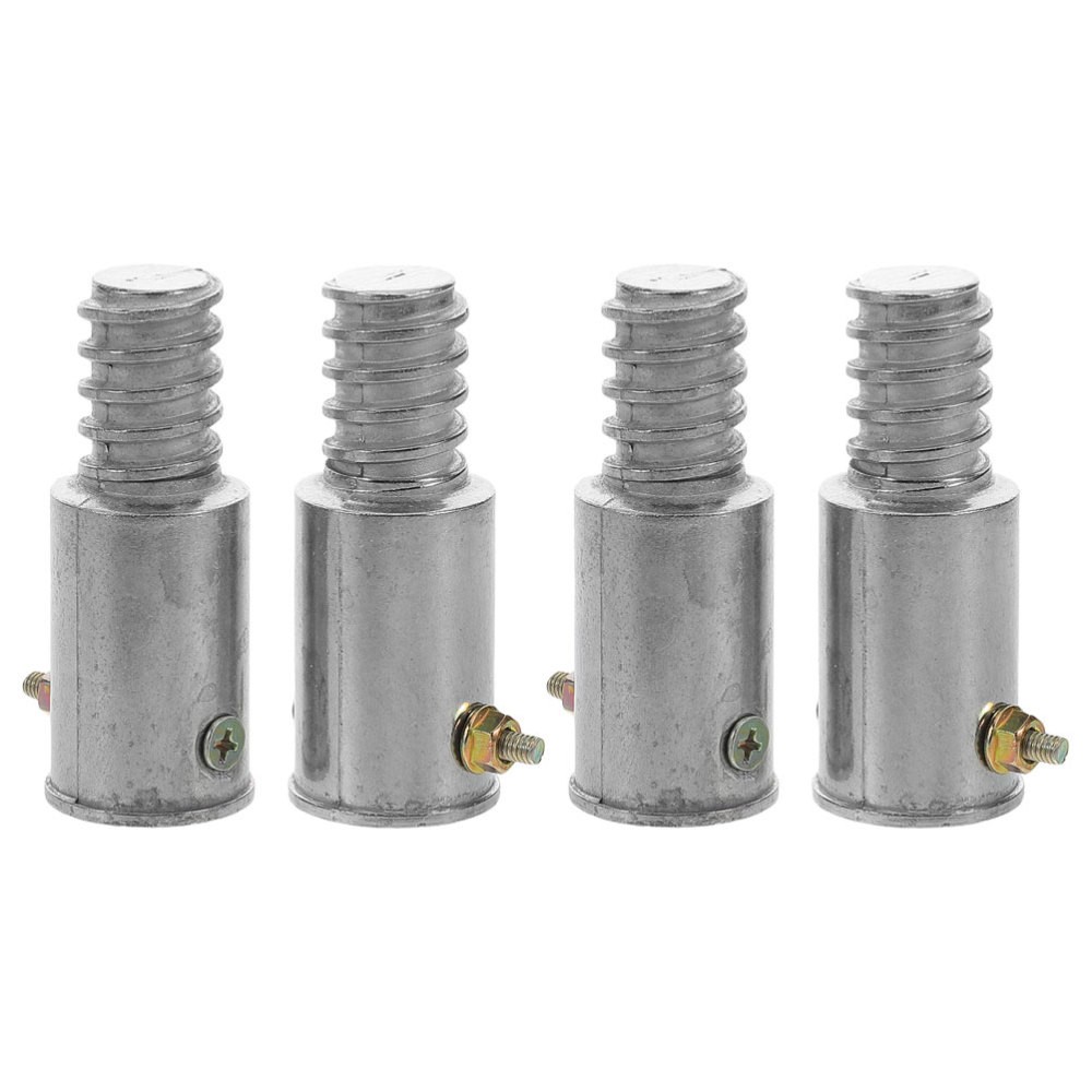 2 Set Threaded Pole End Tip Repair Kit Metal Handle Tips Broom Replacement