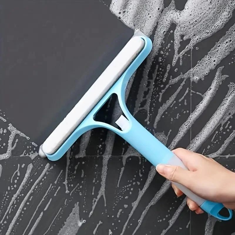 3-in-1 Shower Scraper Cleaner Bathrooms Glass Cleaning Mirror with Watering Can