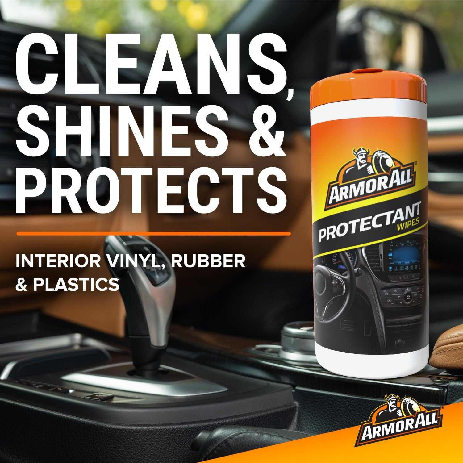 Protectant, Glass and Cleaning Wipes, Wipes for Car Interior and Car Exterior, 3