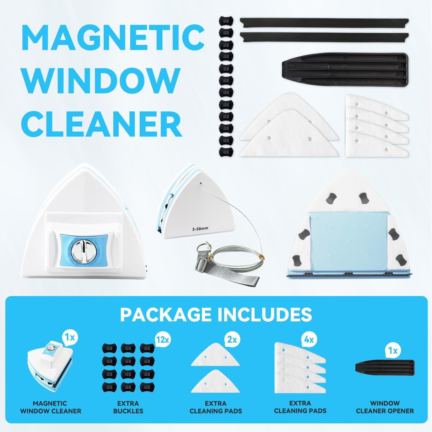 Double-Sided Magnetic Window Cleaner – Adjustable Magnetic Equipment Cleaning Br