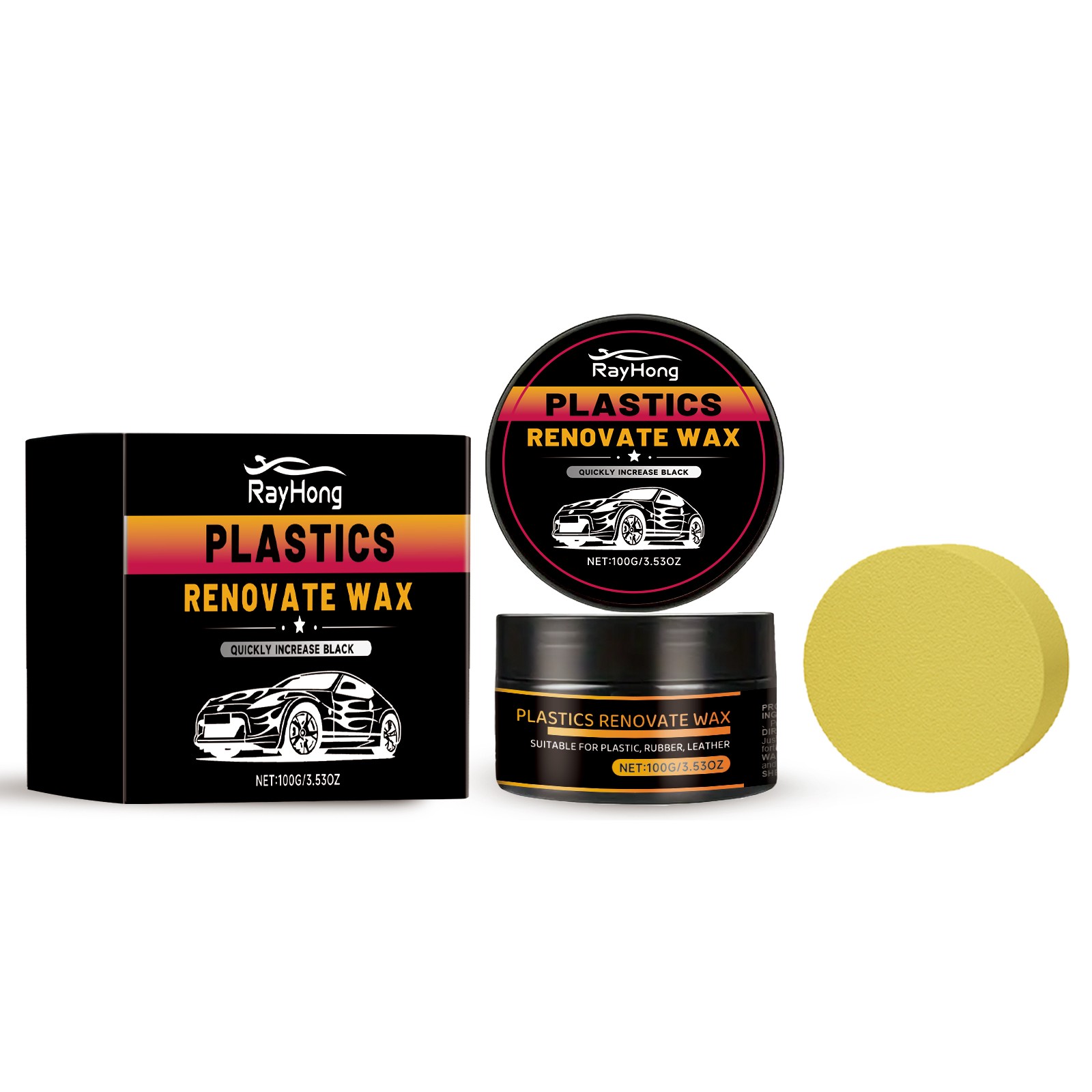Plastic Restorer Cream – Restores Black Faded Trim Paste with Beeswax for Car