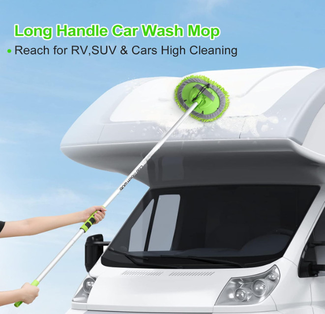 Kit Lavado Coche 62″ Cepillo Microfibra Mango Largo Auto SUV Camión Barco