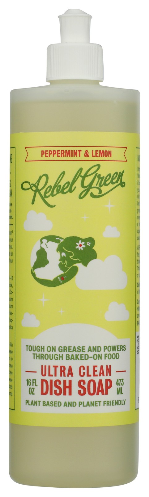 Rebel Green Ultra Clean Dish Soap Peppermint And Lemon 16 Oz 4 Pack