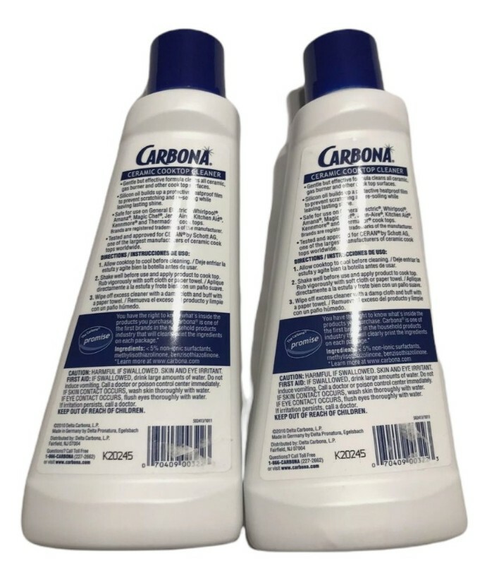 (2-Pack) CARBONA Glass Ceramic Cooktop CLEANER & POLISH Protect Shine 16.8oz ⭐⭐❤