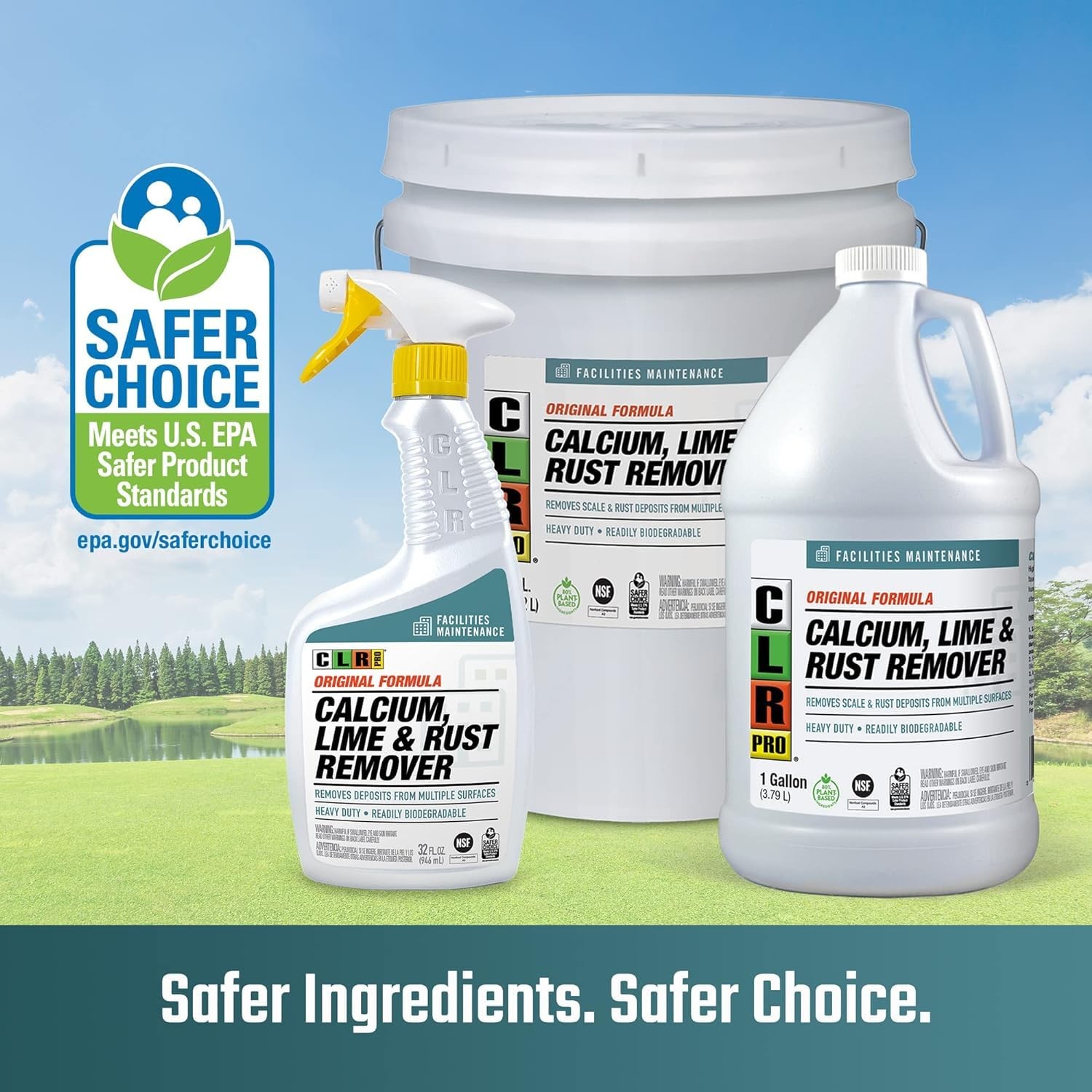 CLR PRO Calcium Lime Rust Remover 32 Fl Oz Pack of 2 Multi Surface Cleaner