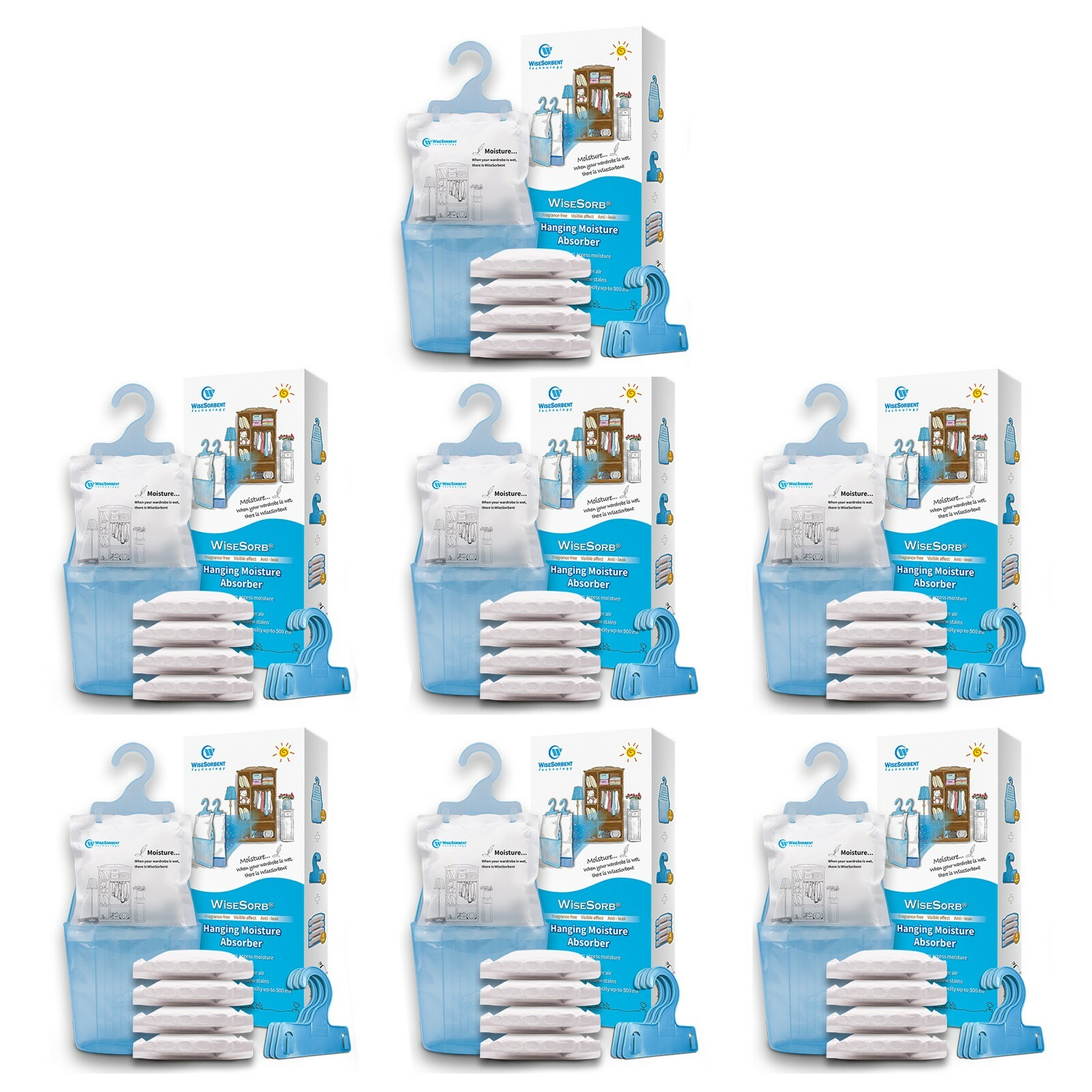 Moisture Absorber Hanging Bags Hanging Closet Dehumidifier Bags-Pack of 28 Pack