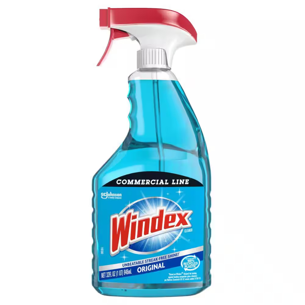 32 Oz. Commercial Line Trigger Bottle Original Glass Cleaner and 128 Oz. Commerc
