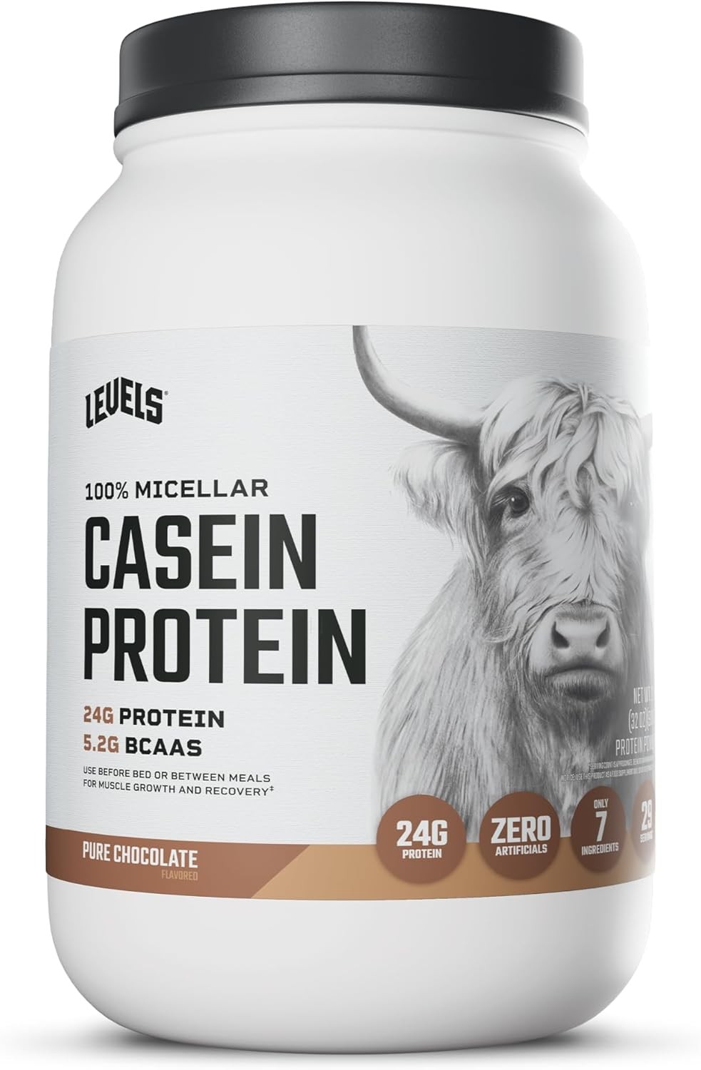Levels 100% Micellar Casein Protein, Hormone Free, Chocolate, 2LB