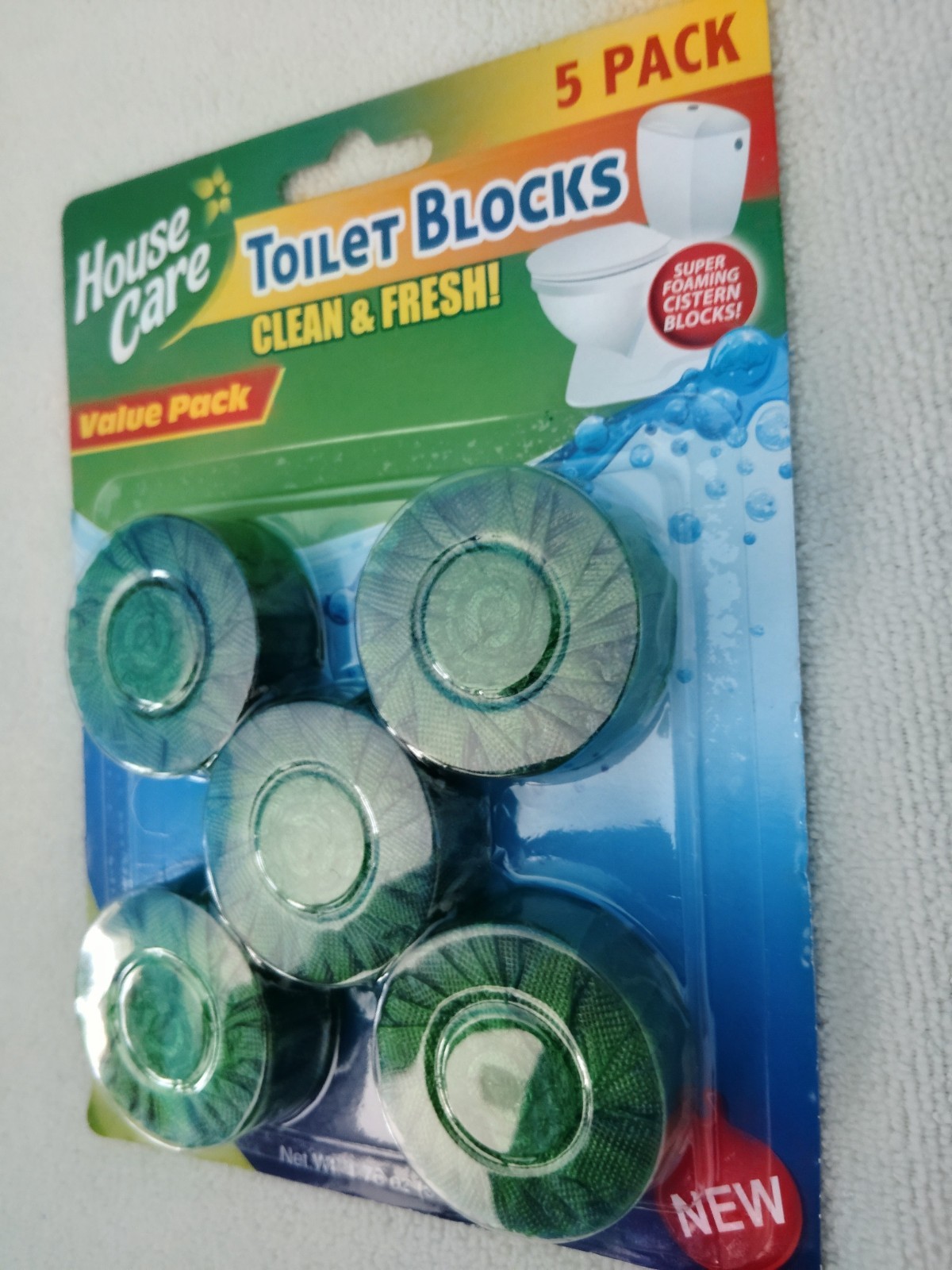 House Care Clean & Fresh Green Toilet Blocks Biodegradable 5 Pack