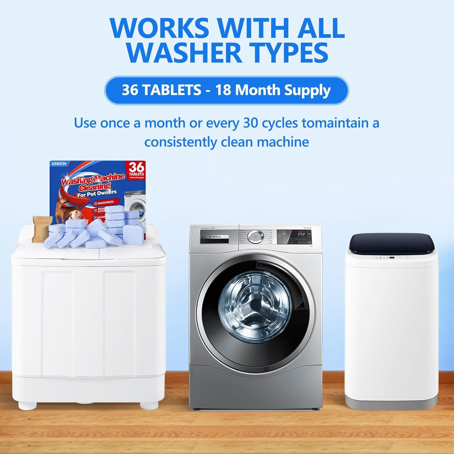 36Pack Washing Machine Cleaner Tablets-18 Month Supply,Washer Machine Cleaner Fo