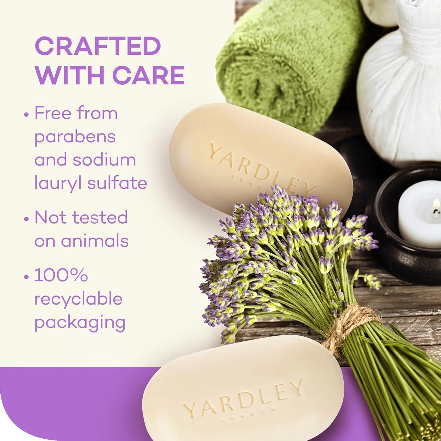 Yardley London English Lavender Naturally Bath Bar, 4 ounce