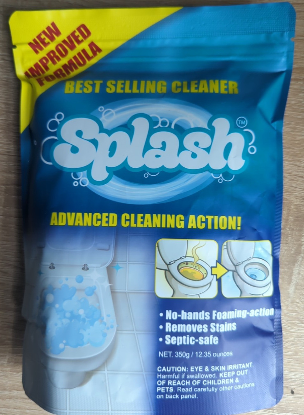 Splash Foam Self-Activating Toilet Cleaner Powder 12.35oz NEW FORMULA Exp 5/25