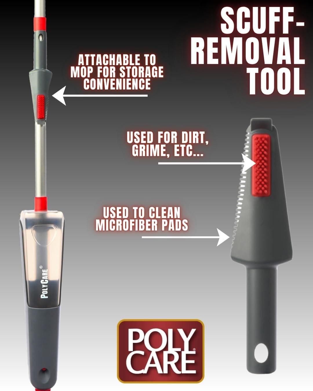 PolyCare Professional Spray Mop Kit – 3 XL Washable Pads + 32oz Concentrate
