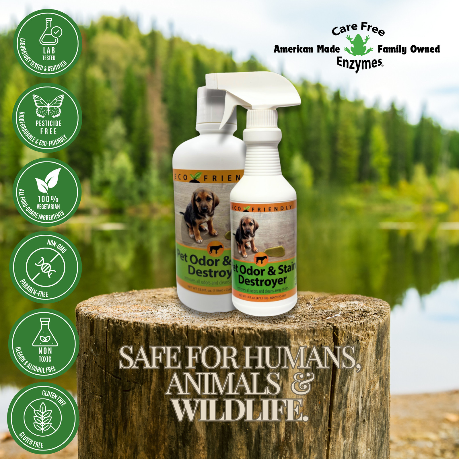 Enzyme Cleaner for Pet Stains & Odors | Urine & Stain Destroyer Spray | 16 oz &