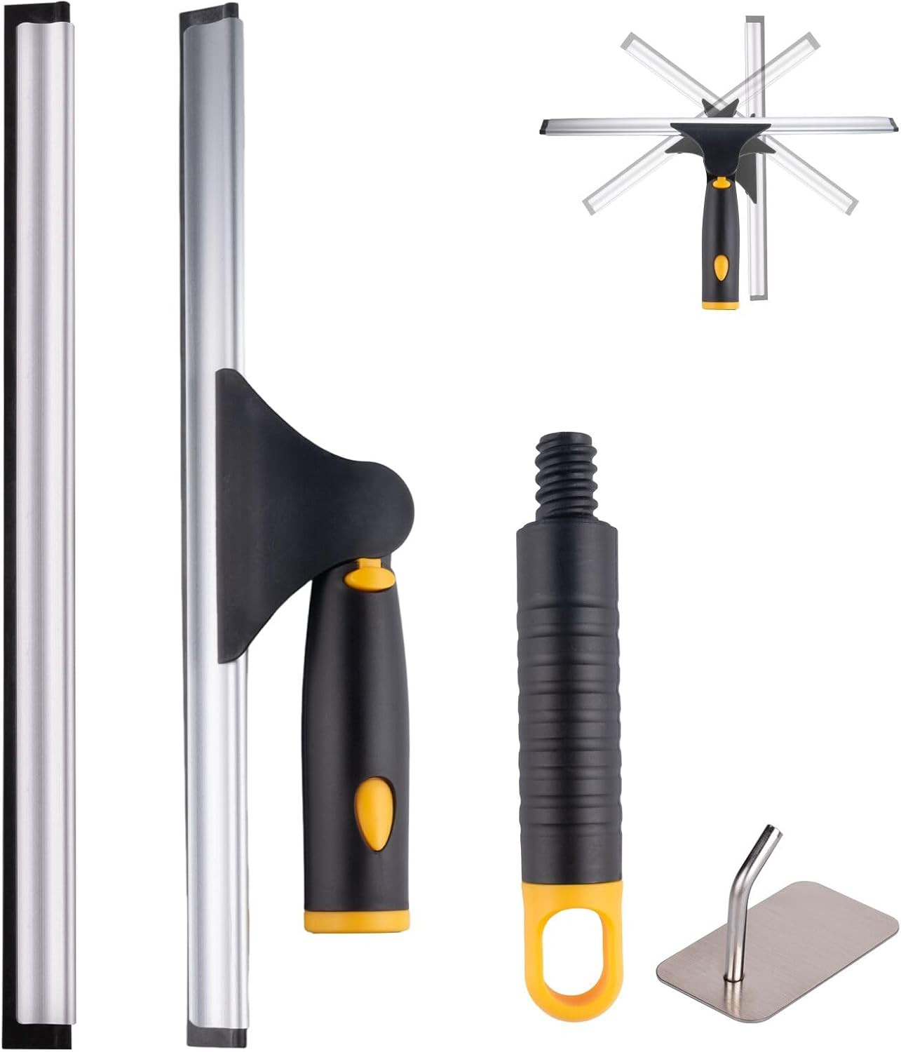 Swivel Shower Squeegee for Glass Doors, All-Purpose Anti-Slip Window Squeegee…
