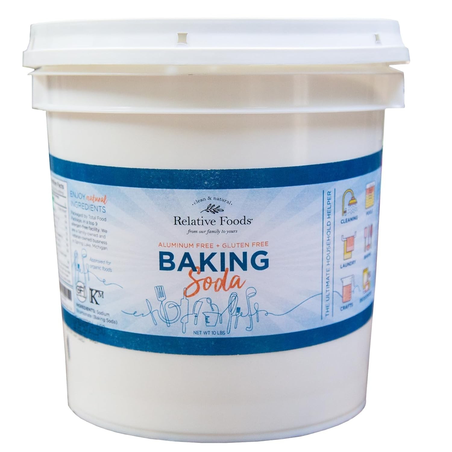 Bulk Baking Soda for Cooking, Cleaning, Deodorizing & More 10 lb Pail – Pure …