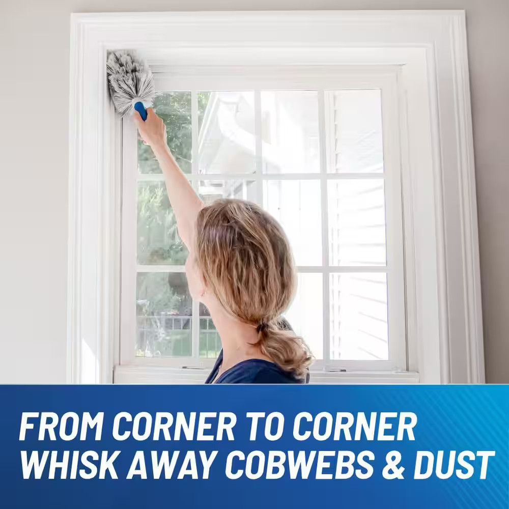 Poly-Fiber Cobweb and Corner Duster – Indoor and Outdoor Cleaning Duster for Gar