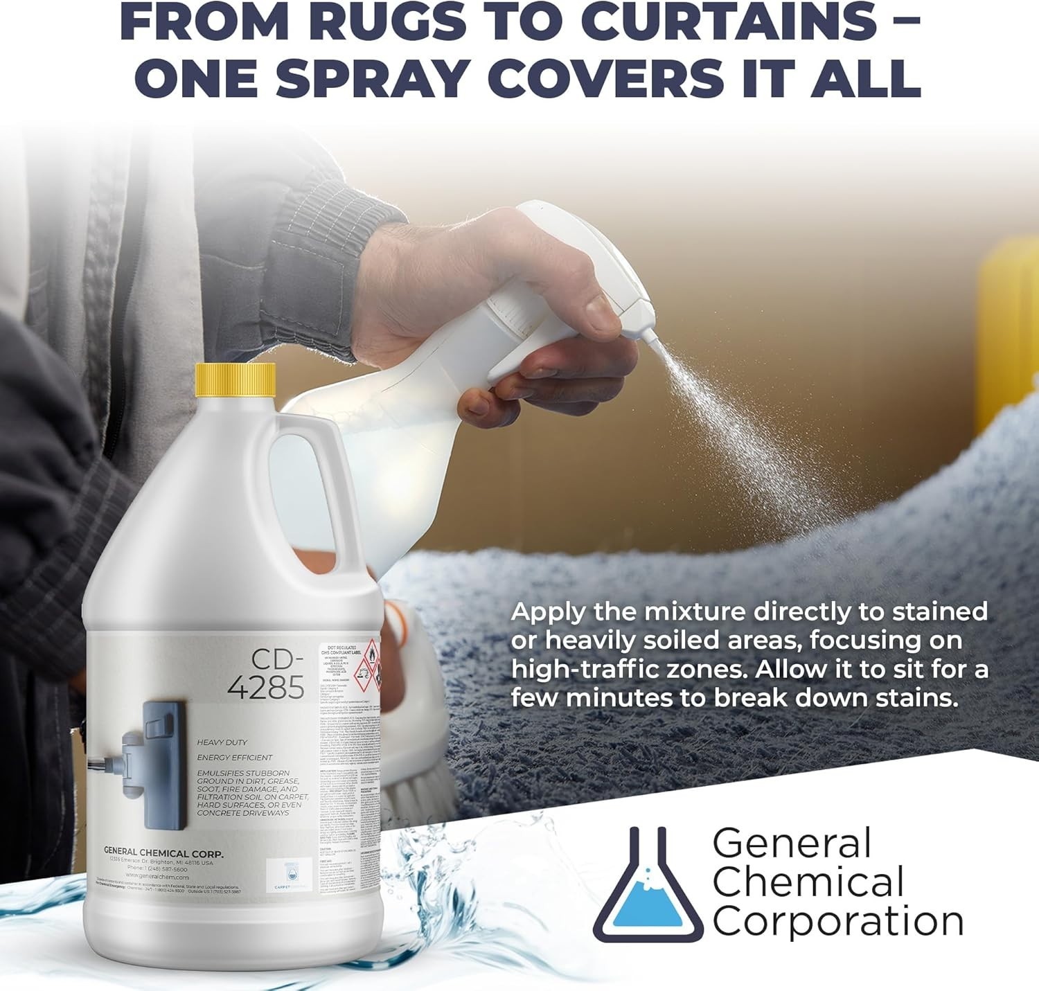 CarpetGeneral CD 4285 – Multi Purpose Carpet Degreaser, Stain Remover – 5 Gallon