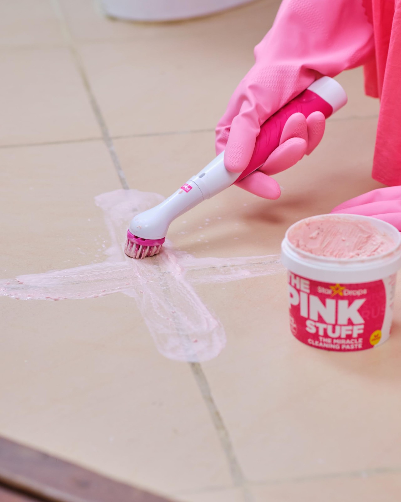 The Pink Stuff Stardrops The Miracle Scrubber Kit 4 Cleaning Brush Heads