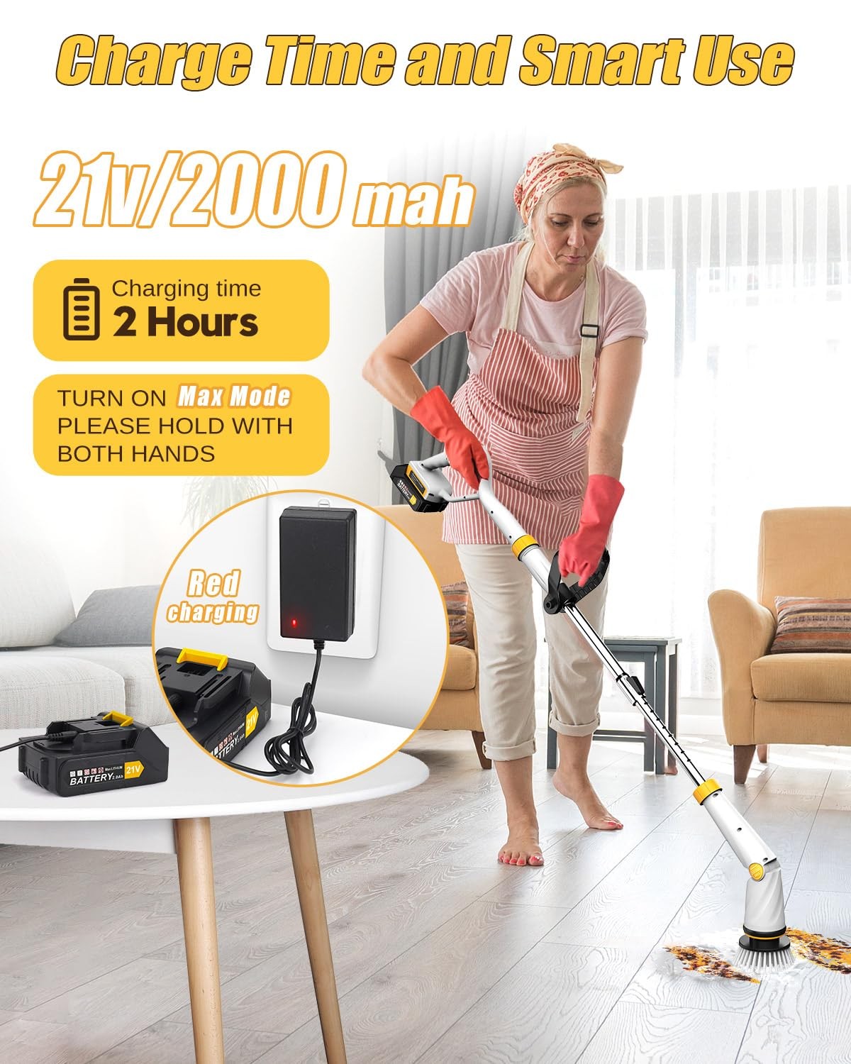 Qimedo Q2 Pro Electric Spin Scrubber Cordless 2 Batteries Shower Brush 8 Heads