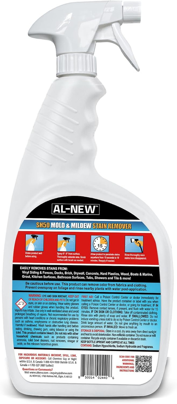 SH50 Mold and Mildew Stain Remover | Scrub Free Formula | Works Great on Decks,