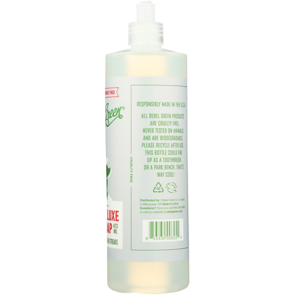 Rebel Green Unscented Super Deluxe Dish Soap 16 Oz Plant Based 4 Pack