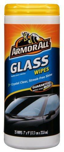 Armor All 10865 Glass Cleaner Wipe Plastic Canister- 25 Sheets, (Pack of 6)
