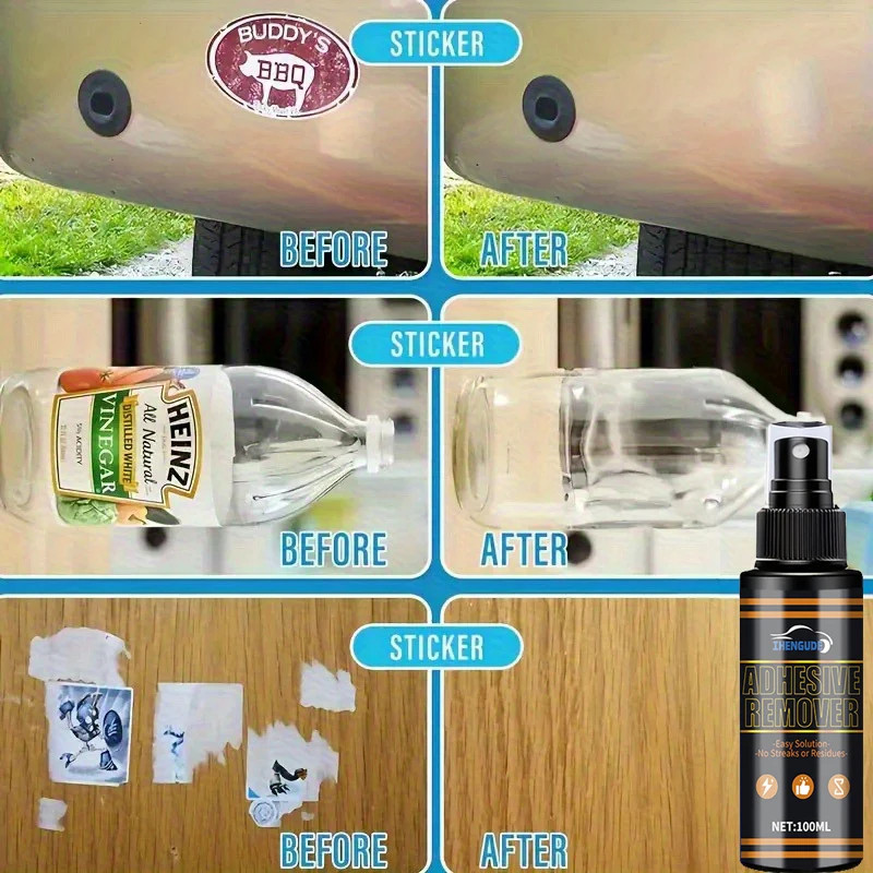 Traceless Sticker Adhesive Remover Spray 4 oz Safe For Glass Metal Plastic