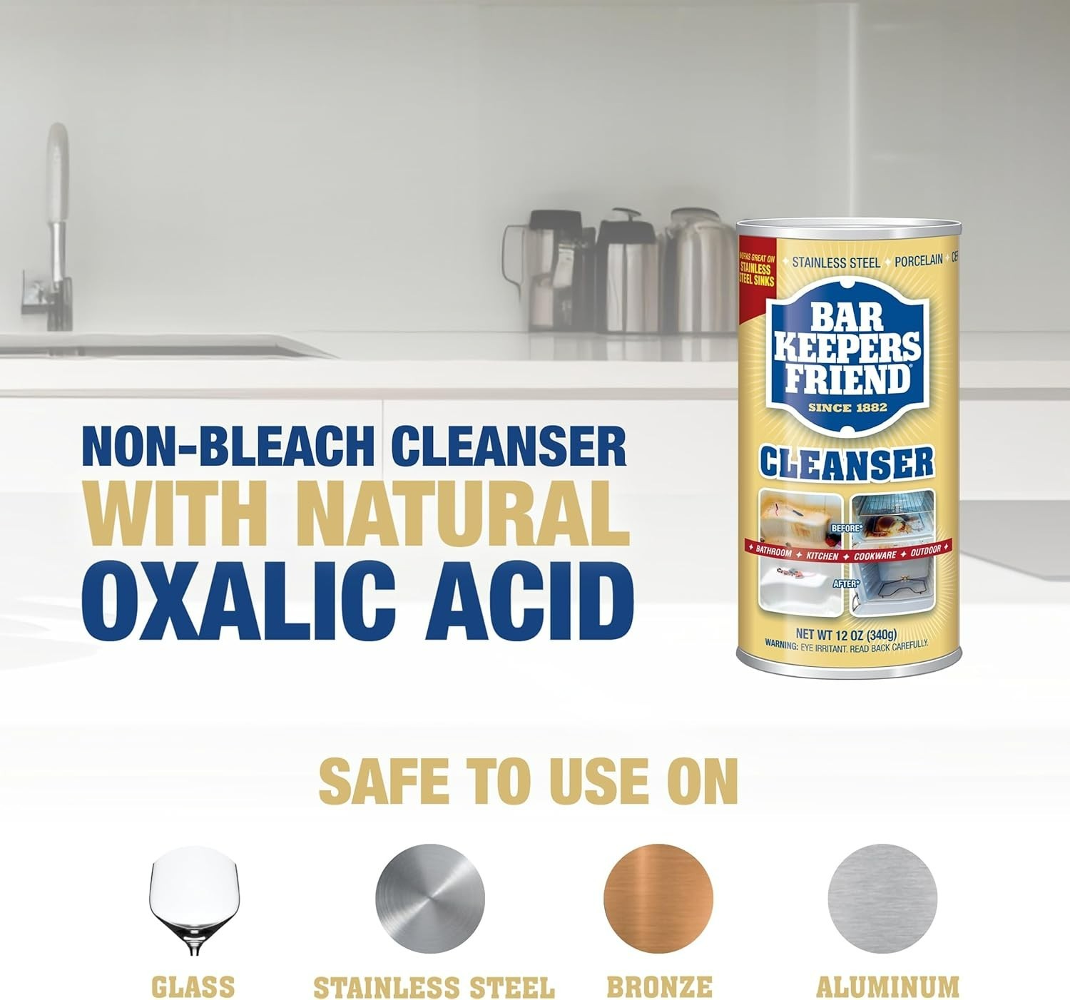 Heavy-Duty Powder Cleanser 2 x 12oz for Kitchen, Bathroom & Deep Cleaning