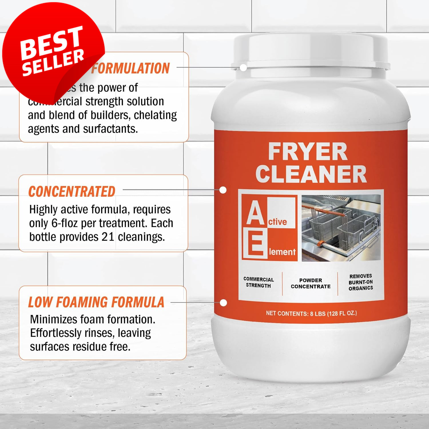 Fryer Cleaner 8lb Concentrated Powder Commercial Strength 21 Cleanings – US