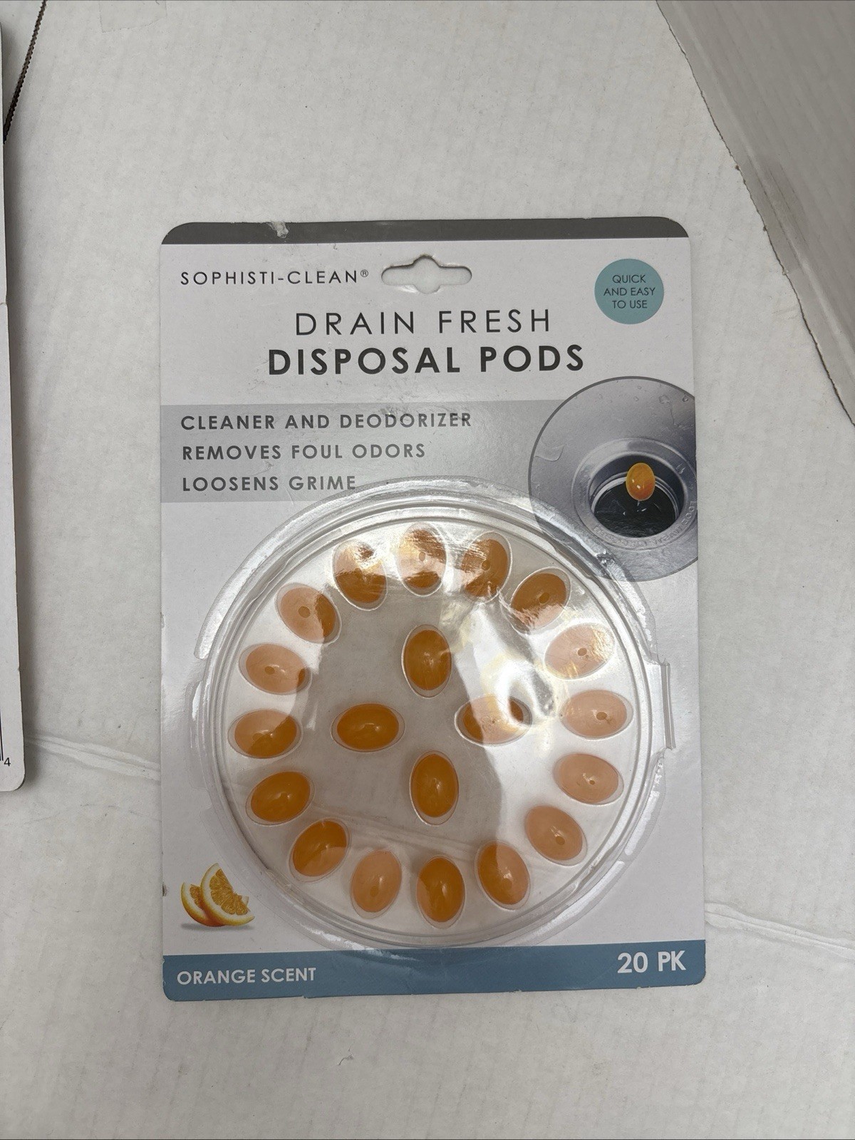 3-Pack Sophisti-Clean Drain Fresh Disposal Pods – 60 Pods Total – Orange Scent