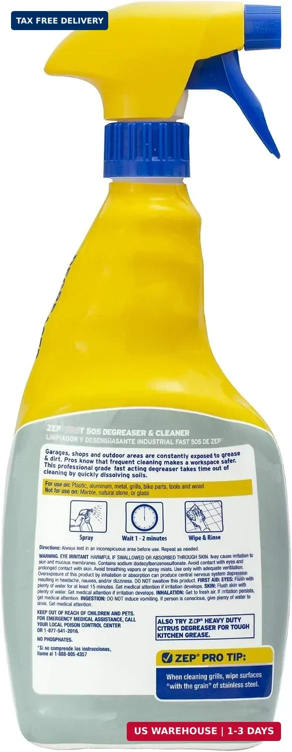 Zep ZU50532 Fast 505 Cleaner and Degreaser 32 Ounces, 32 Fl Oz, clear