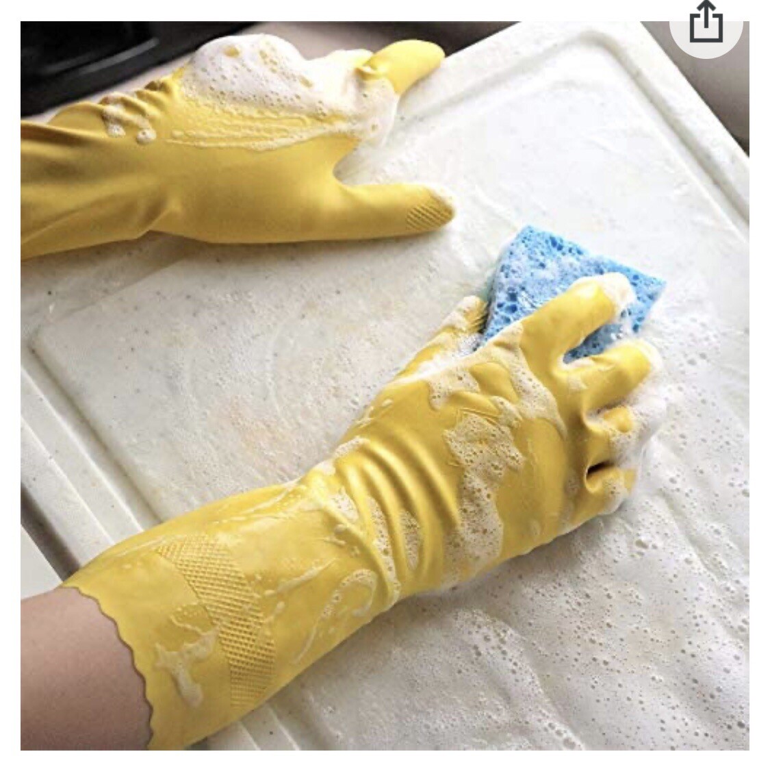 MEDIUM Playtex O-Cedar Living Gloves Drip-Catch Cuff Reusable Gloves 2 PAIRS