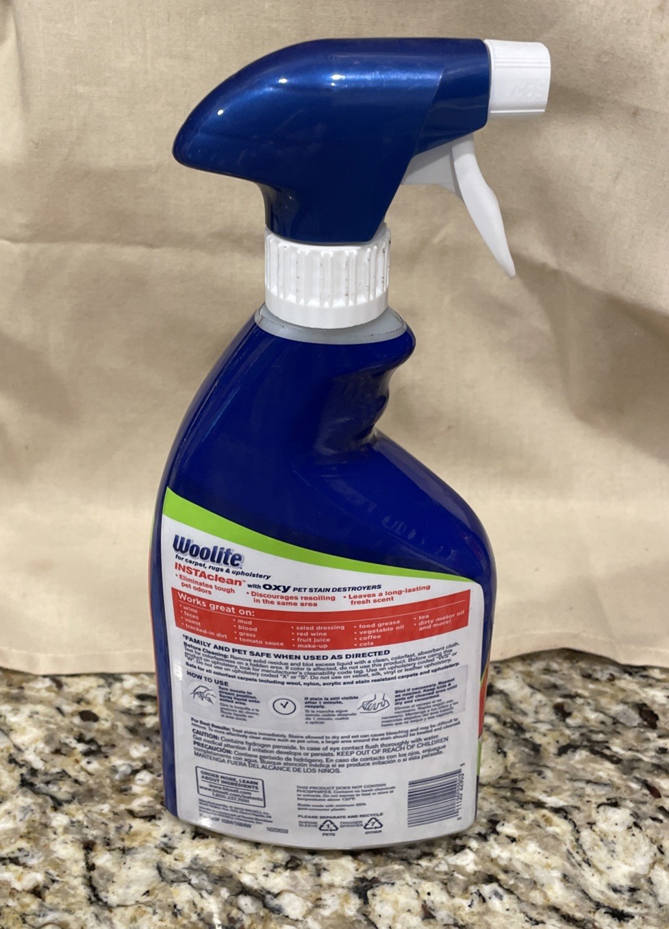 Woolite INSTA CLEAN Carpet Upholstery Rug PET STAIN Odor OXY Destroyer