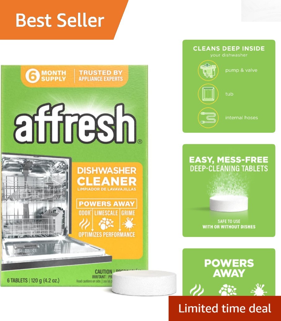 6 Tablets of Dishwasher Cleaner – Safe, Effective Solution for Mineral Build-Up