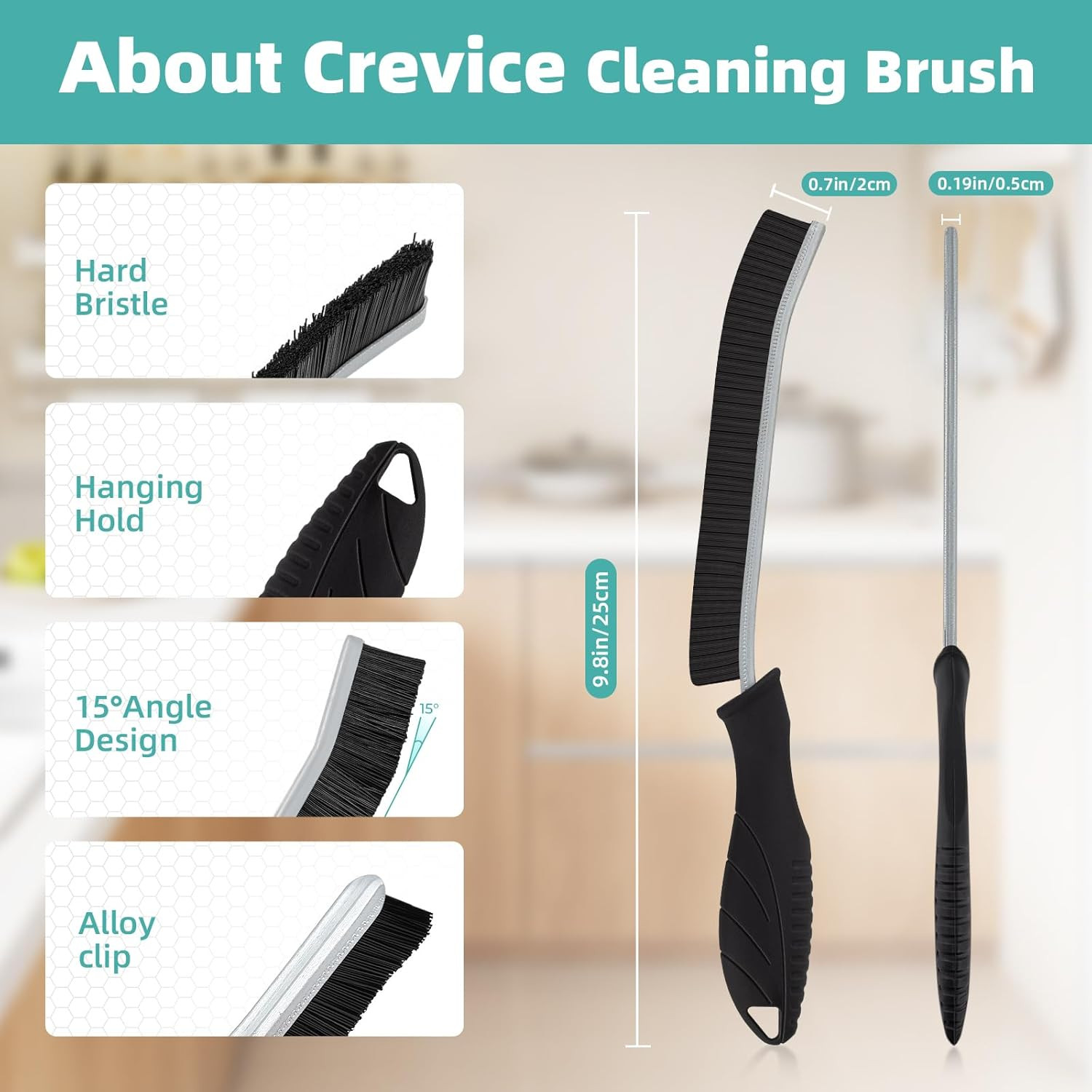 2 Pack Hard Bristle Cleaning Brush Grout Crevice Scrub Tile Bathroom Kitchen Tub