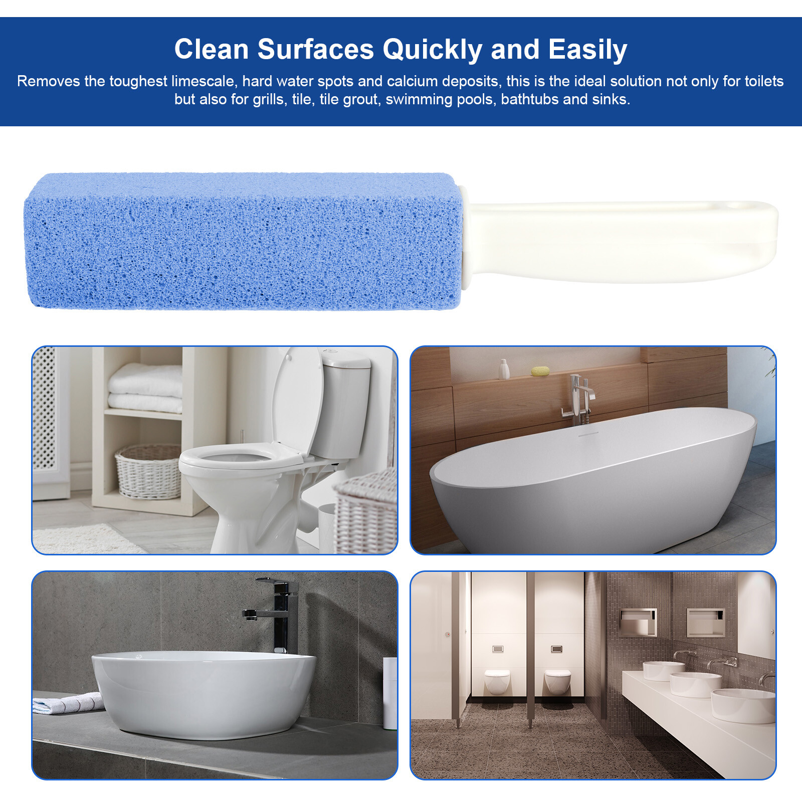 4pcs Pumice Stone Cleaner Scouring Toilet Bathroom Heavy Duty Stain Remover Tool