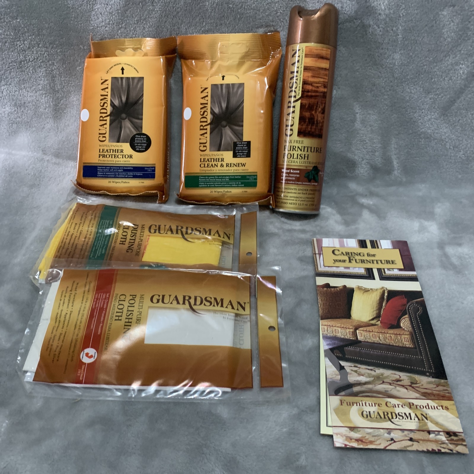 Guardsman Leather Furniture Care Kit Cleaner Protector Wipes Polish Dusting