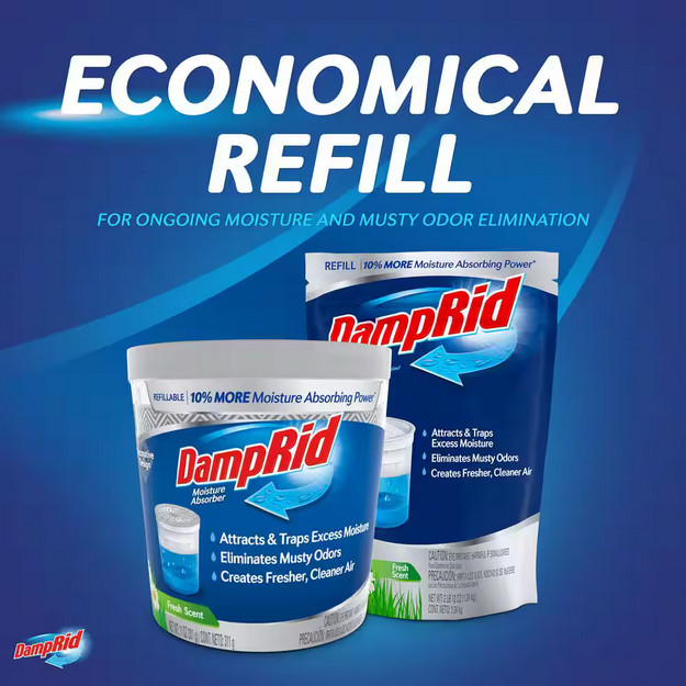 DampRid Moisture Absorber Refill, Pure Linen Scent 44 Oz. Bag, Freshness