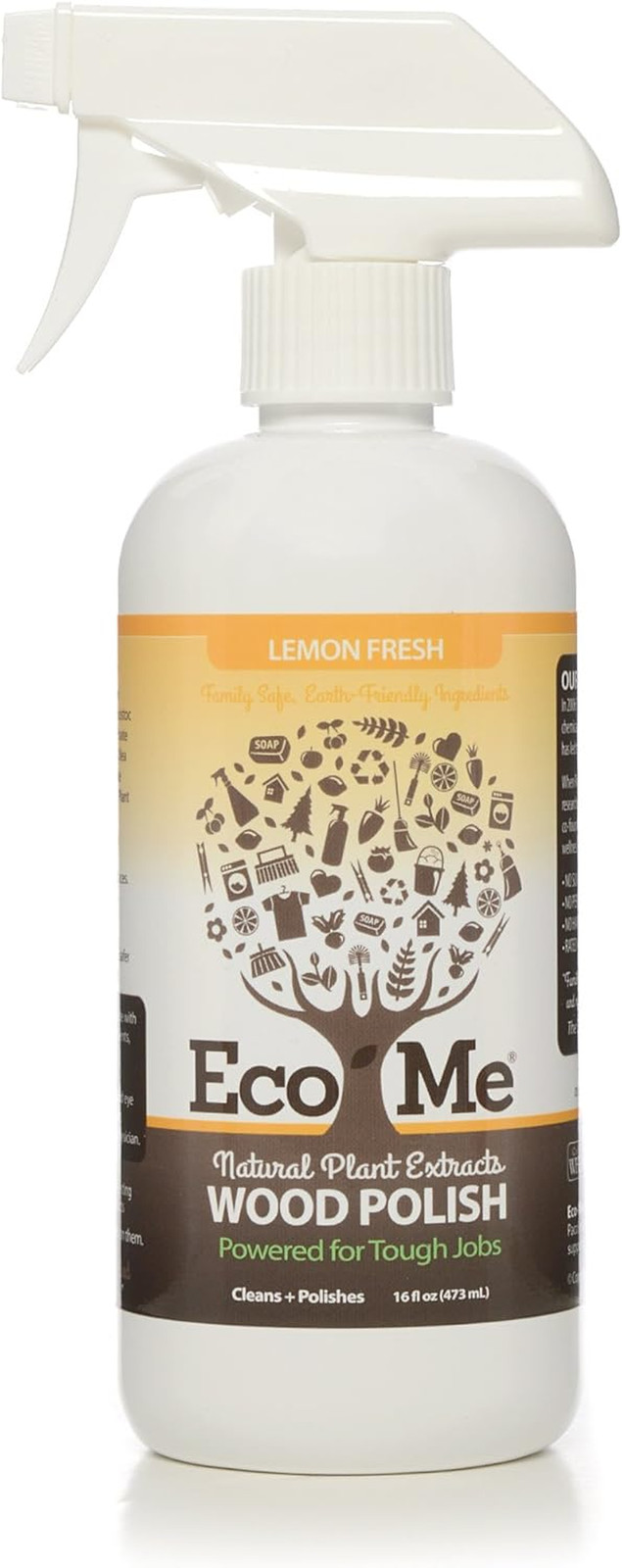 Natural Wood Cleaner and Polish Lemon Scent 16Fl Oz