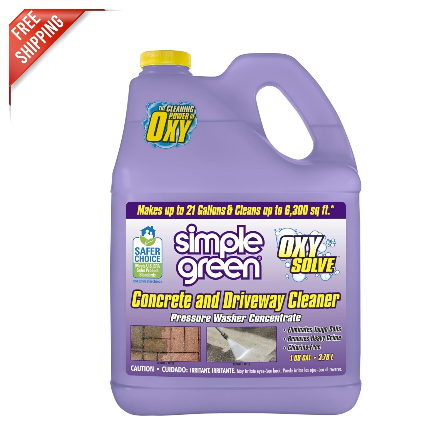 Oxy Solve Concrete & Driveway Cleaner – 128 Fl. Oz Biodegradable Liquid Solution