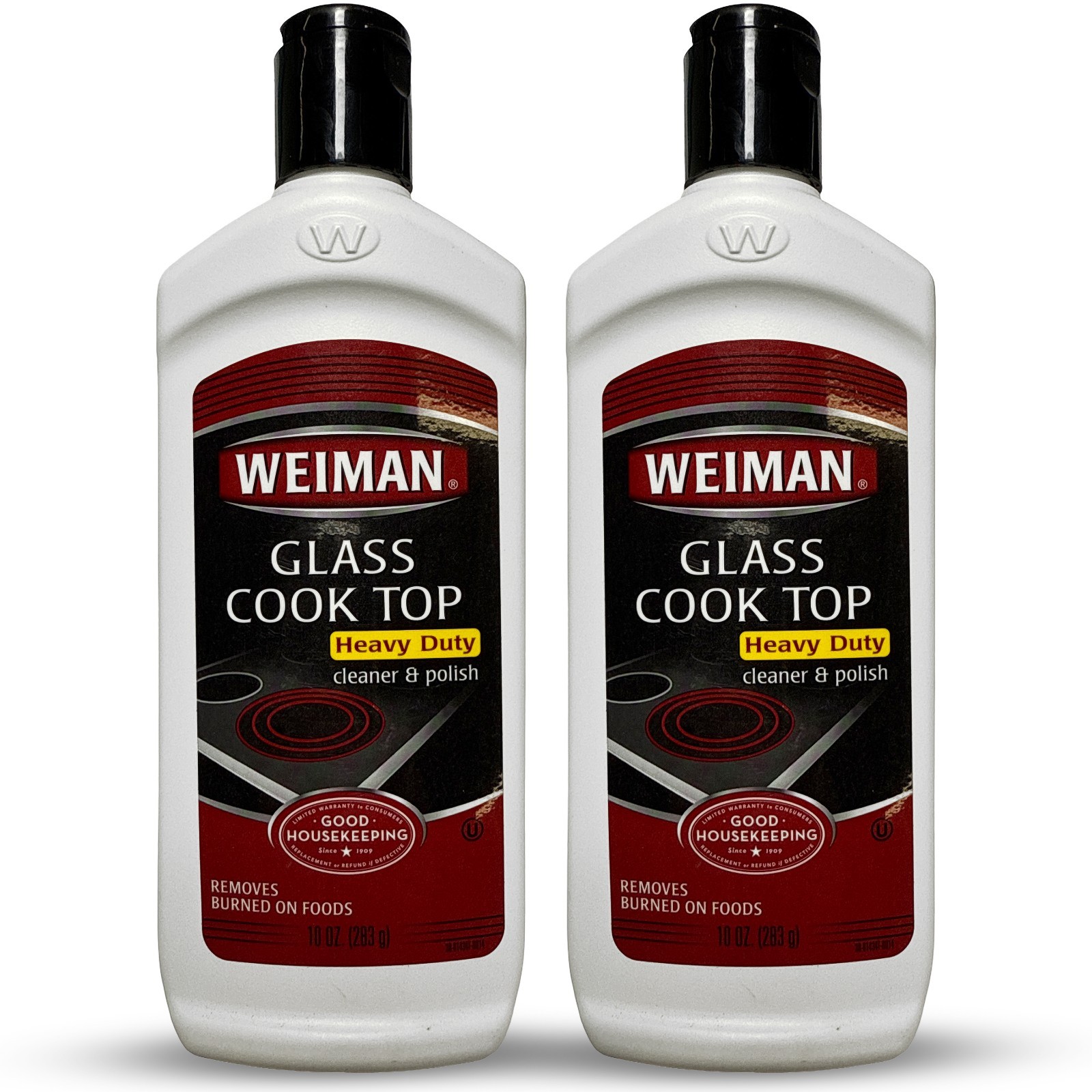 2 Pack Weiman Glass Cooktop Heavy Duty Cleaner & Polish Shines and Protects