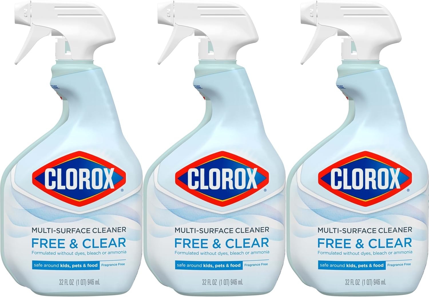 Free & Clear Multi Surface Cleaner, Spray Bottle, Fragrance Free, 32 Fluid Ounce