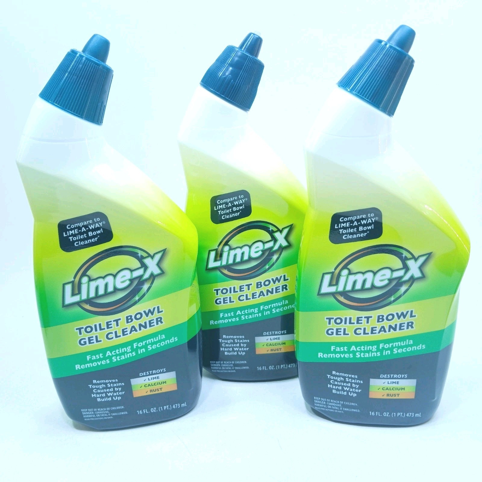 ( 4 ) Lime-x Liquid Toilet Bowl Gel Cleaner, Removes Lime Calcium Rust 16 oz ea
