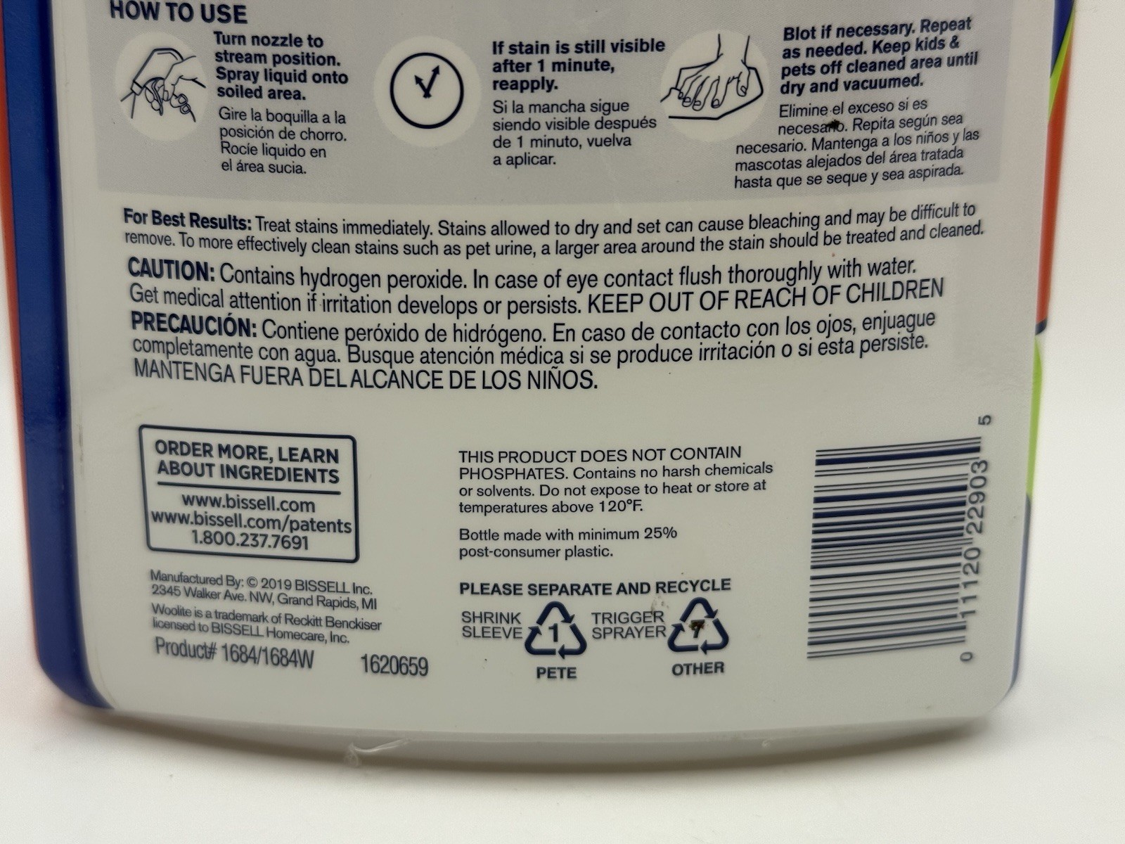 Woolite INSTACLEAN With OXY Pet Stain Destroyers 22oz Spray Eliminates Odors NEW