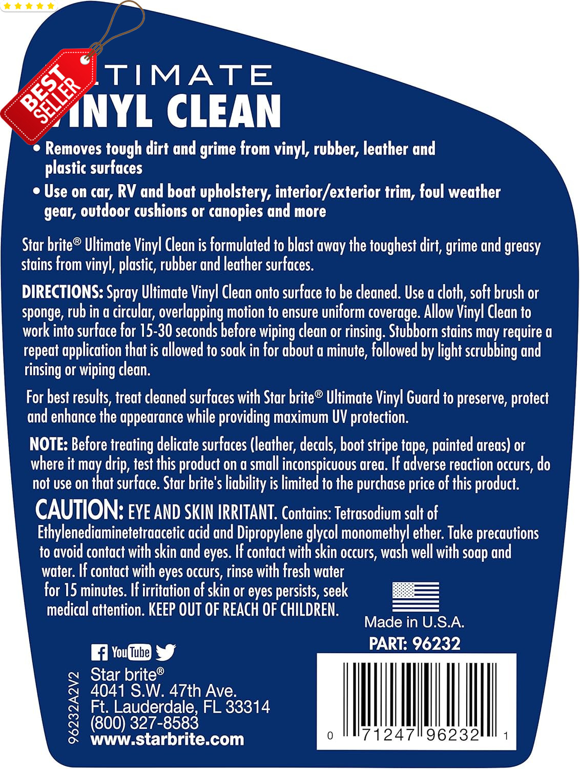 Ultimate Vinyl Cleaner Spray 32oz Auto RV Boat Interior – US
