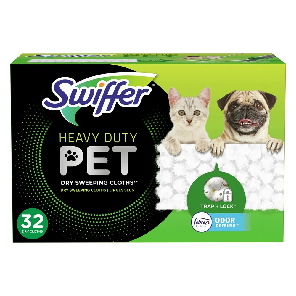 Swiffer Sweeper Dry Pet Heavy Duty Sweeping Cloths Refills Pad Total 32 Cloths😸