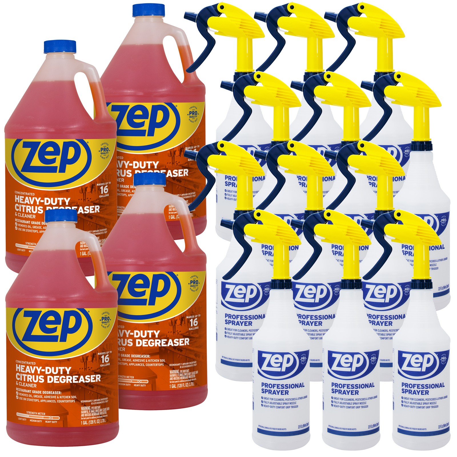 Zep Heavy-Duty Citrus Degreaser 1 Gal (Case of 4) and Cleaner Concentrate