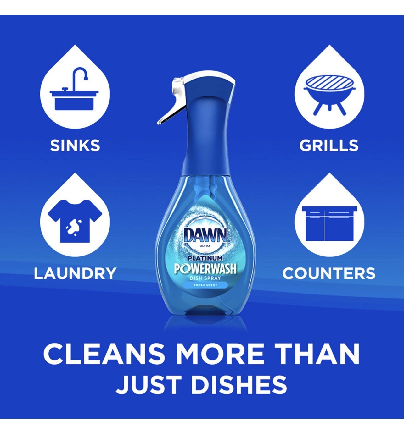 Dawn Platinum Powerwash Dish Spray, Fresh Scent (1 Spray & 2 Refills, 16 oz. Ea)