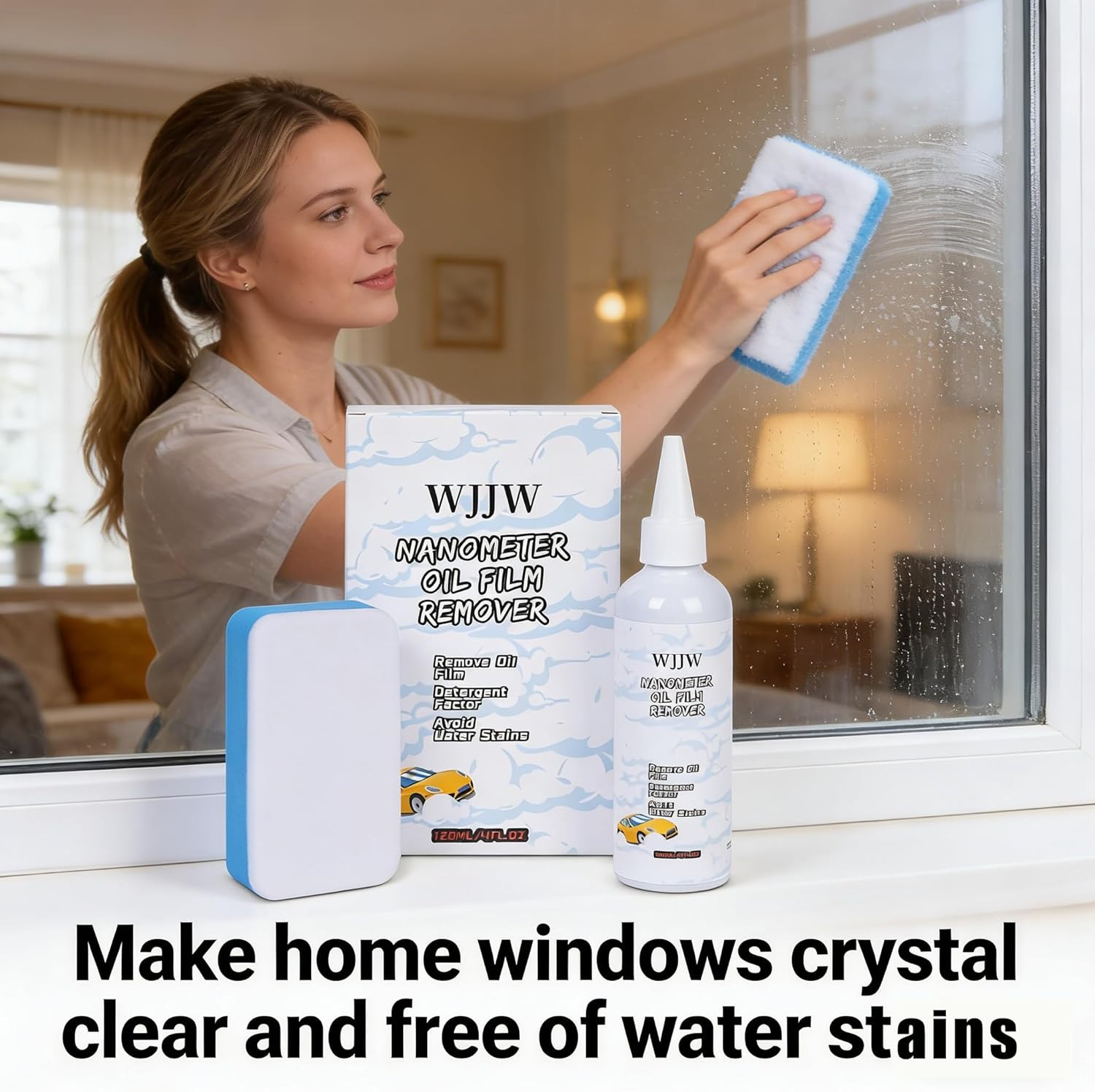 Car Glass Cleaner & Oil Film Remover – Nano Rare Earth Formula Effectively Remov